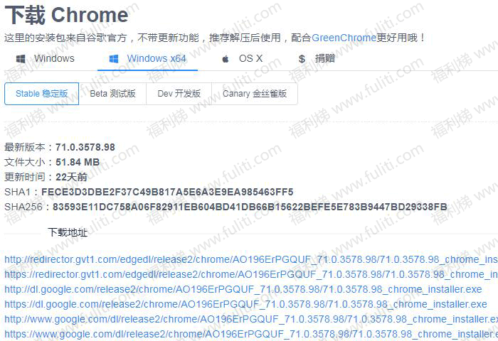如何下载谷歌Chrome浏览器 推荐安装包版Windows32/64 OSX 不带更新功能