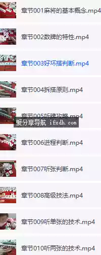 麻将学技术训练与技巧 132课时