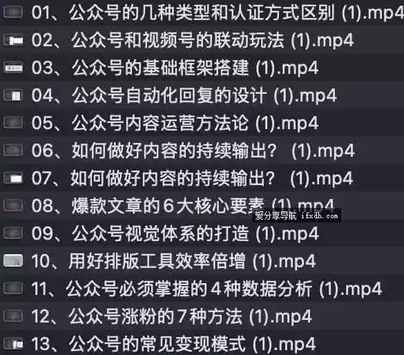 公众号运营系列课：如何打造高质量挣钱的公众号 13课时