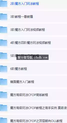 魔方教程大全：从入门到精通，全面覆盖各阶魔方与高级技巧