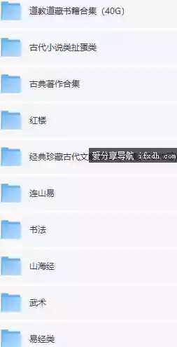 古籍大全：易经/山海经/道教/武术/医书/永乐大典等/164.9GB