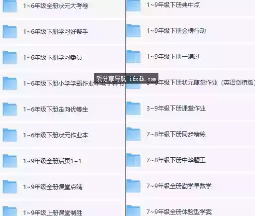 1-9年级全科中小学教辅资料 共75G