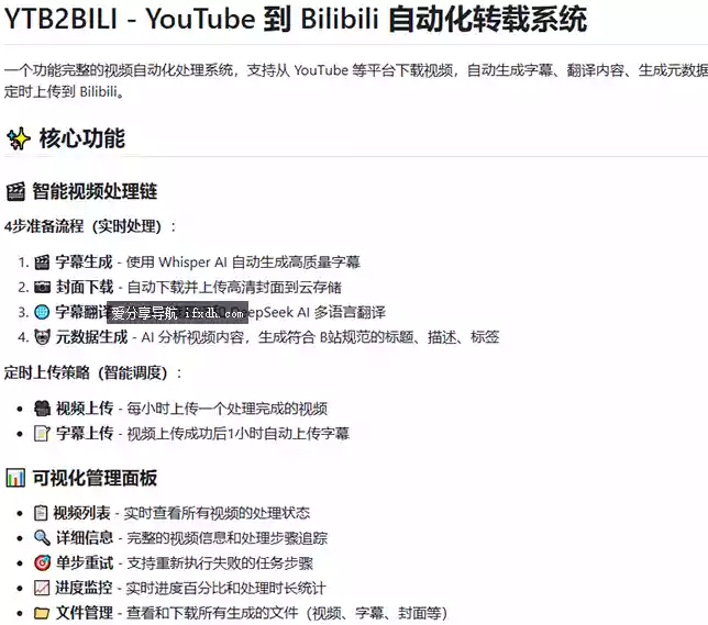 YTB2BILI：一站式YouTube到B站自动搬运系统