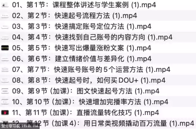 抖音流量快速起号课/起号专用/12课时