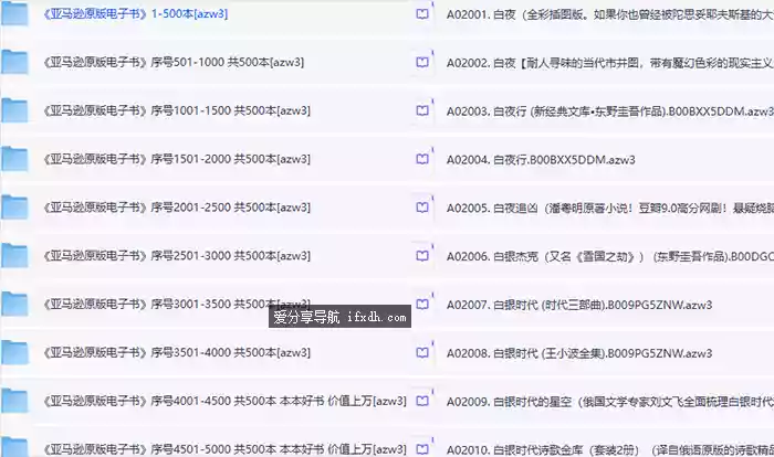 亚马逊原版电子书7000本合集