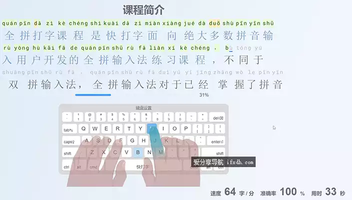 一个专业练习打字的网站 内置多种课程