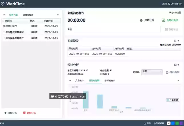 WorkTime 记录工作时间并分类统计工具
