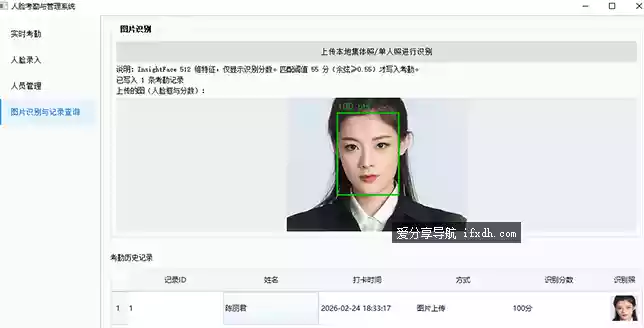 ⁢⁢FaceAttendance_v1.2 免费的人脸考勤与管理系统