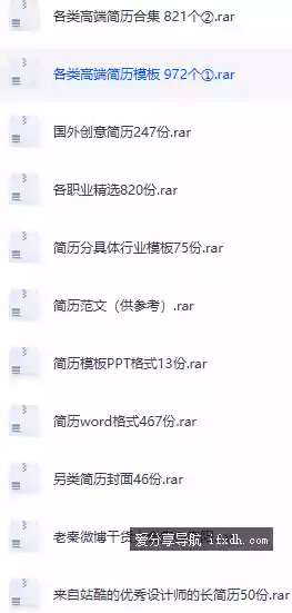 价值1999的6600多套简历模版 网友花3晚上整理