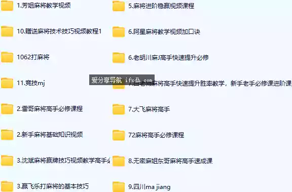 麻将视频教程17套合集 学打麻将必看资源