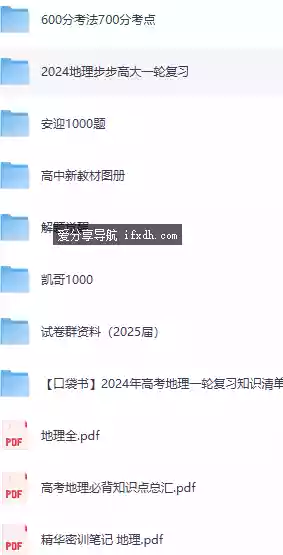 2025高中地理学习资料包 (知识点+教辅+试卷)