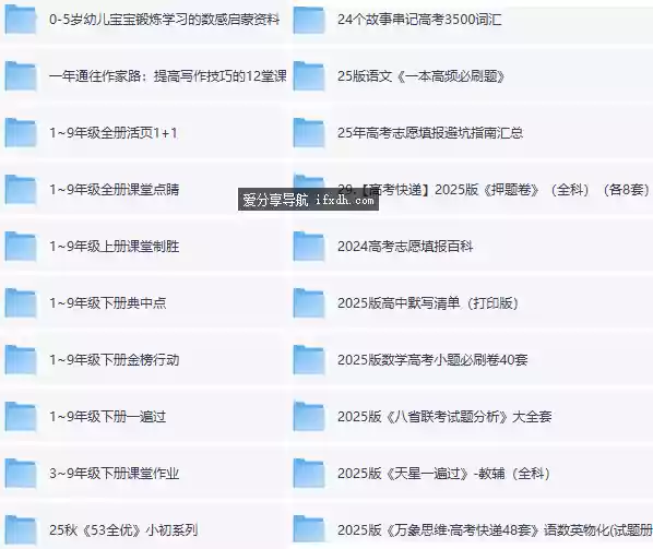 4.6TB大小 1-12年级教辅资料 大量更新/独家归类整理