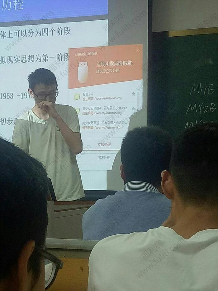 大学生交毕业作品 惊现小姐姐观看记录及U盘报毒