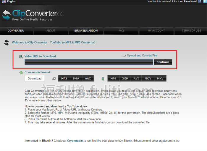 clipconverter:不用富强上网,即可下载油管视频的网站