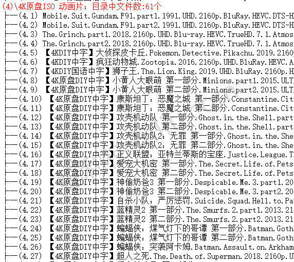 1.2GB的4K蓝光电影种子 共6000个 附清单名录